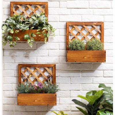 Ecopot BARRIS wall hanging wooden stand 40cm